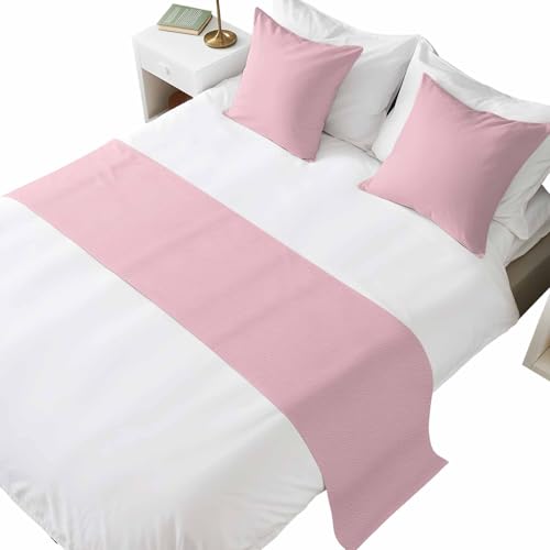 Bed Runner for King Size Bed, Solid Pink Decorative Beds