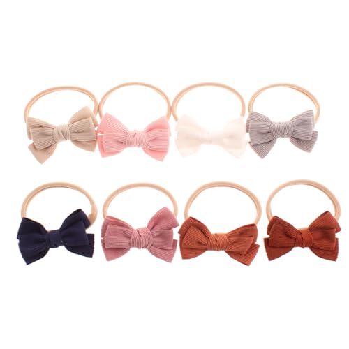 8 Pack Baby Nylon Headbands Hairbands Hair Bows Hair Accessories for Baby Girls Newborn Infant Toddlers Kids4
