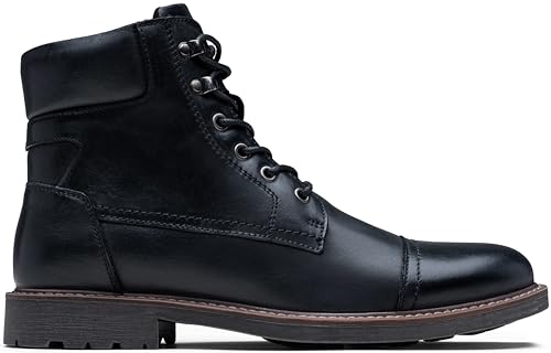 Jousen Mens Boots Leather Retro Dress Boot Cap Toe Casual Motorcycle2