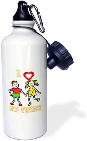 3dRose Love my twins. Popular quotes. Saying. -Sports Water Bottle, 21oz , 21 oz, Multicolored image 3