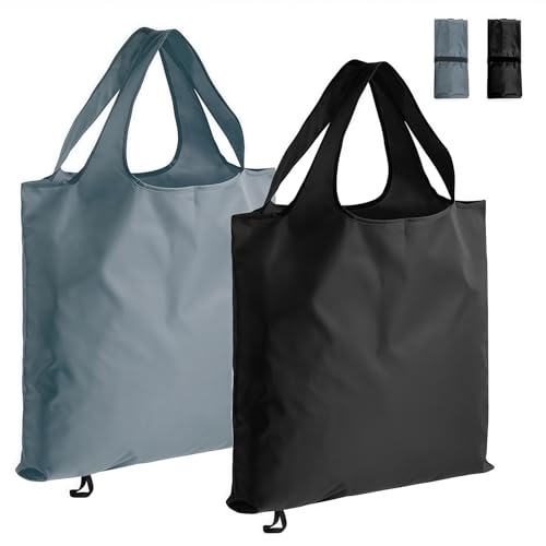 CHEERYMAGIC Reusable Shopping Bags 2PCS Large Foldable Shopping Bag Waterproof Grocery Bags Lightweight Tote Bag for Women Men Daily Outdoor Travel Storage A11HHHBD
