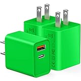 20W USB C Wall Charger Block, 3 Pack Dual Port Fast Charging Power Brick Cube Plug Box Base Adapter