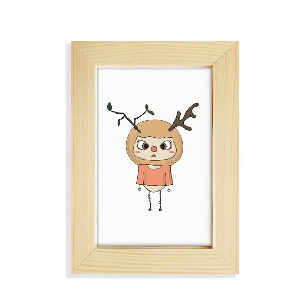 Cadre photo cerf et feuilles marron 13x18 cm pour decoration interieure