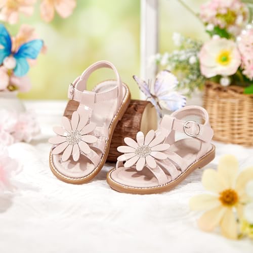 Image of Kiderence Toddler Flower Girl Sandals Open Toe Dress Shoes Wedding Party