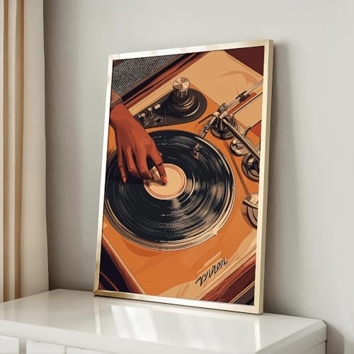 Imagen de pared de música vintage GLWDMH de 40 x 50 cm ideal para un comedor elegante