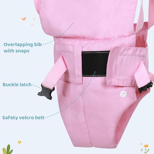 Slevoo Baby Jumper, BabyTürhopser für Babys von 6–24 Monaten, Baby-Türwippe mit einfach zu verwendender Klemme und verstellbarem Gurt, Tragfähigkeit 18 kg, Rosa