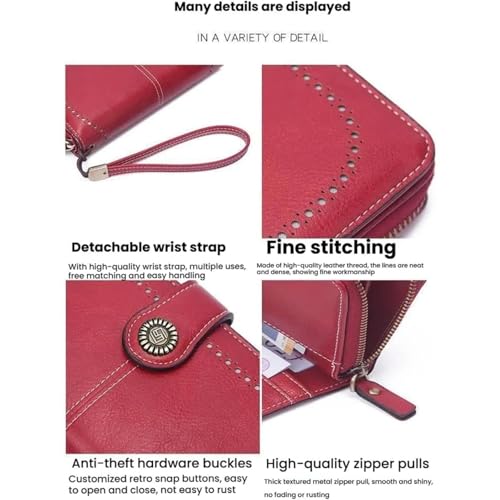 Civilizek/Beyonddraw Women's Fashion Zipper Wallet, Large Capacity Long Purse With Multiple Card Slots, Elegant Design (Color-G) 7