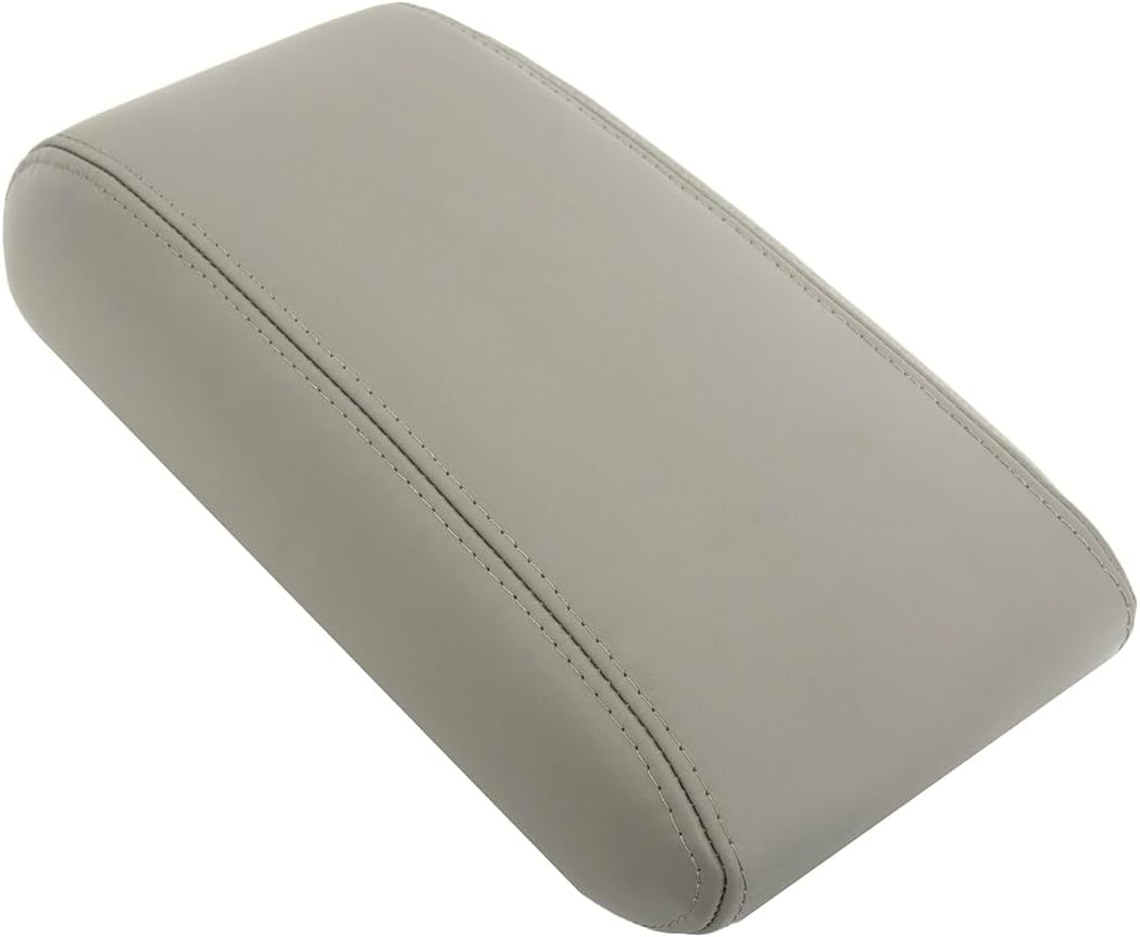 Richmond Auto Upholstery - Console Lid Cover Compatible with 2017-2020 Kia Optima Hybrid, Replacement Genuine Leather Center Console Lid Cover, Light Gray