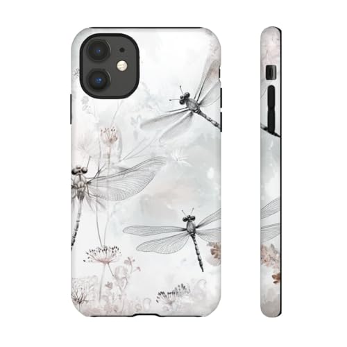 Coque iPhone 11 Libellules Antichoc et Anti-Rayures Rigide Mate Grise