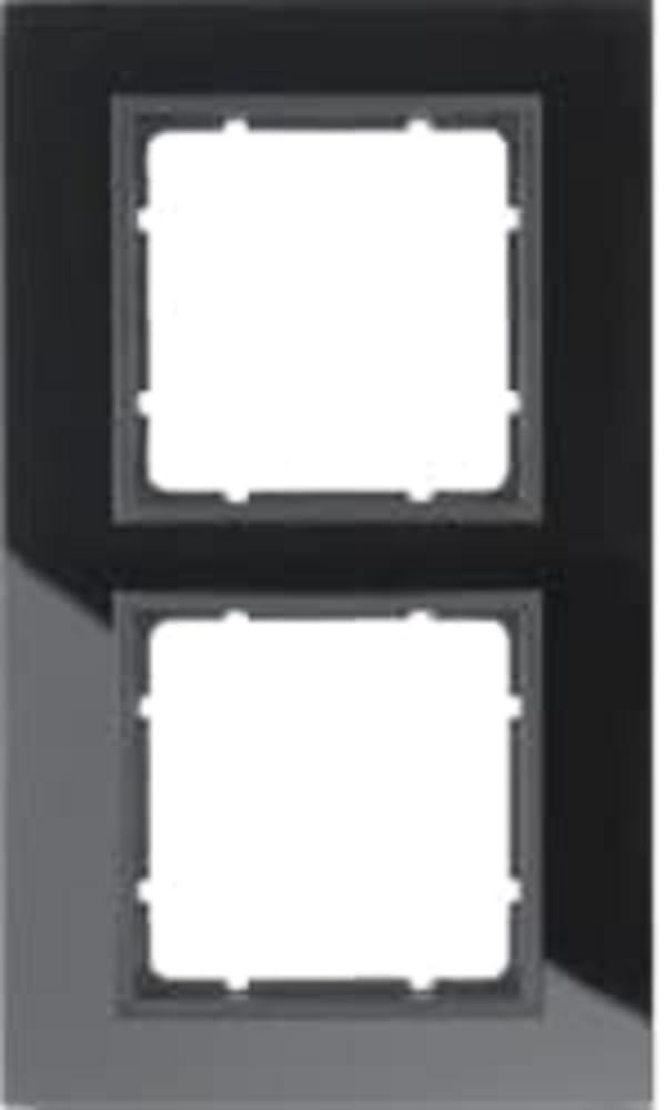 Hager B7 cadre 2 postes verre anthracite pour remplacer vos plaques jaunies