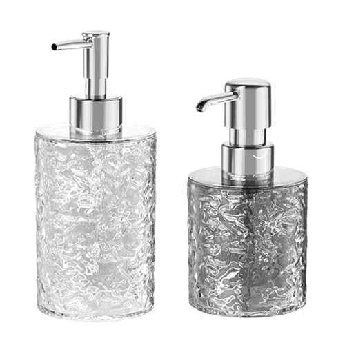 ELECTRO-WEIDEWORLD ソープディスペンサー 泡 詰め替えボトル 泡タイプ 300ml 2個セット 手動 ハンドソープディスペンサー 中身見える ポンプディスペンサー ソープボトル 容器 シャンプーボトル お風呂 透明 クリア カラー おしゃ