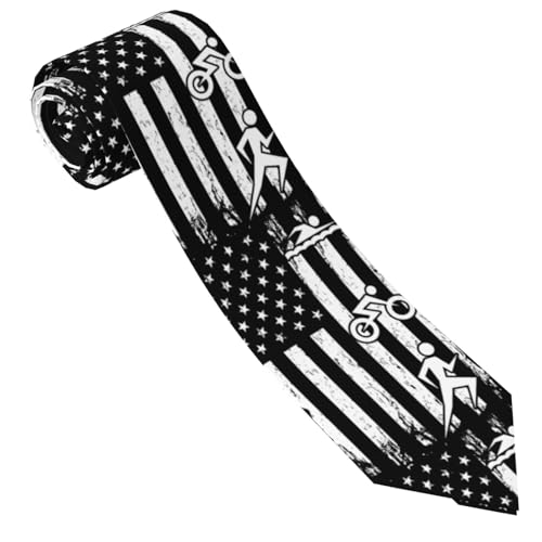 Corbata de triatlón con la bandera americana para hombre, corbatas clásicas y elegantes para negocios, uso formal e informal, como se muestra en la imagen 8