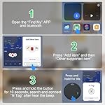 Tracker Tag 4 Packs Bluetooth Tracker, Smart Tag Locator Tracking Device, Keys Finder and Item Locator,Air Tracker Item Finders with Find My(iOS Only) Track Your Keys,Wallet,Luggage (Black) - Image 4