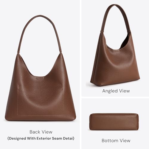 Image of Hobo Bags for Women, Small Slouchy Hobo Purse, Soft Vegan Leather Shoulder Bag Trendy Everyday Tote Handbag, 11'' (28cm)