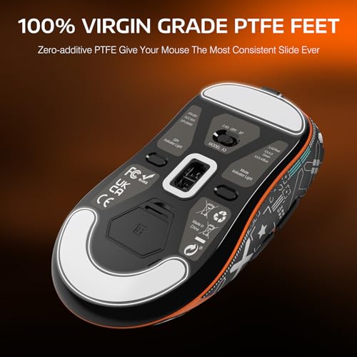 Image of ATTACK SHARK X3 Lightweight Wireless Gaming Mouse with Non-Slip Mouse Grip Tape, Adhesive Design, Elastic Side Grips, Stickers, Sweatproof Pads /Anti Sweat Paste