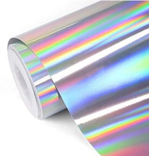 Image of CREON Rainbow Chrome Car Vinyl Wrap Gloss Air Bubble Free Adhesive Decal Sticker Film Sheet DIY (24x50 inch, Rainbow WRAP)