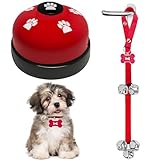 KEXIAVA 2 Pack Dog Door Bells, Dog Doorbell to go Outside Puppy Train Bell for Dogs to Ring to go Potty, Puppy Toilet Training Bell Jingle Bells for Door Knob (Red)