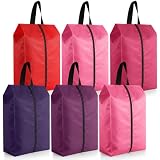 Bulyoou 6 Pcs Travel Shoe Bags with Zipper Nylon Portable Waterproof Suitcase Shoe Organizer Packing for Golf(L,Purple)