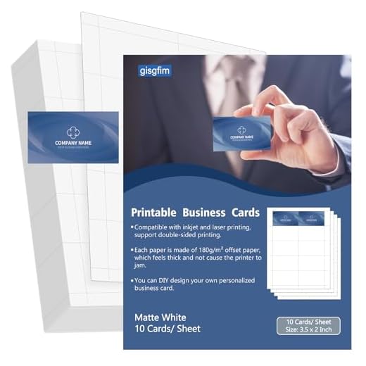 gisgfim 1500 Piece Blank Printable Business Cards 3.5 x 2inch Matte White Perforated Business Card Paper, 150 Sheets Compatible with Laser & Inkjet Printer Double-sided Printing Heavyweight