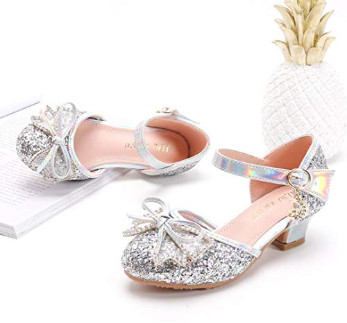 Girls Pretty Dress Shoes Glitter Wedding Party Heels Mary Jane Princess Flower Shoes Pumps (Toddler/Little Kid)4