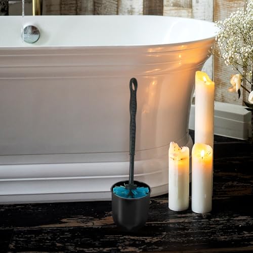 Image of Zerodeko Toilet Brush Holder Set with 15 Compact Plastic Cleaning Brush Cups for Bathroom Storage Space-Saving Organizer