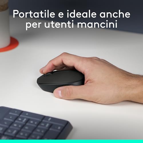 Logitech M171 Mouse Wireless per PC, Mac, Laptop, 2,4 GHz con Mini Ricevitore USB, Tracciamento Ottico, Durata della Batteria di 12 mesi, Ambidestro - Nero - 3