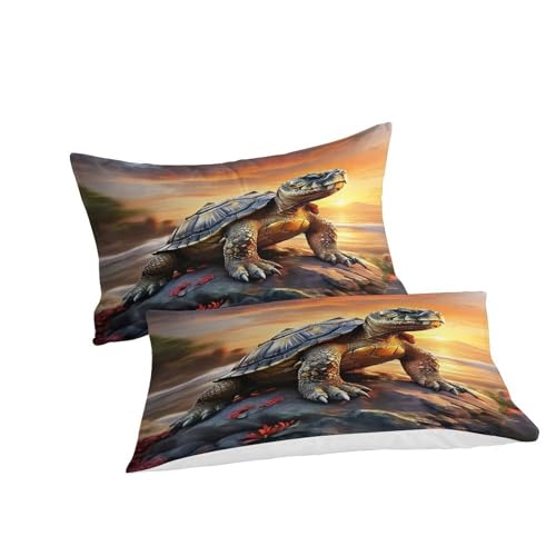 Housse de couette tortue de mer 260x220cm en microfibre douce - 3