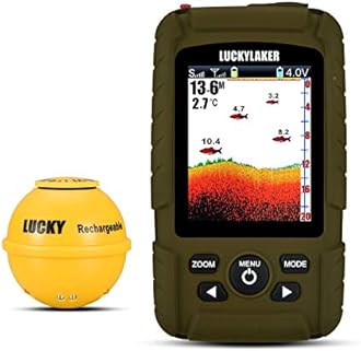 LUCKY Portable Sonar Fish Finder Boat Depth Fishing Fish Finders Waterproof Handheld Wireless Fishing Finder Kayak Transducer Depth Finders for Ice Fishing Sea