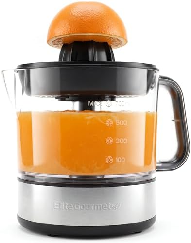 Elite Gourmet ETS623 BPA-Free 40-Watt Electric Citrus Juicer, Com...