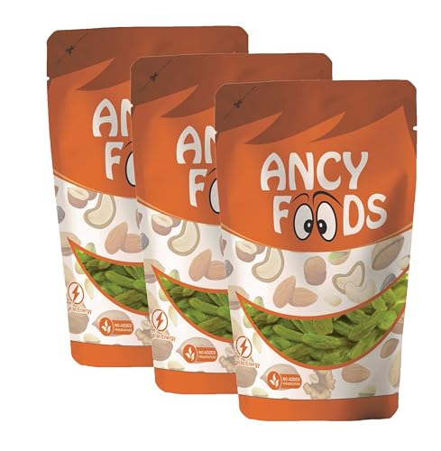 Image of Ancy Foods Dried Fruits Nuts And Seeds (Green Raisins /Kishmish, 750G (3X250Gm))