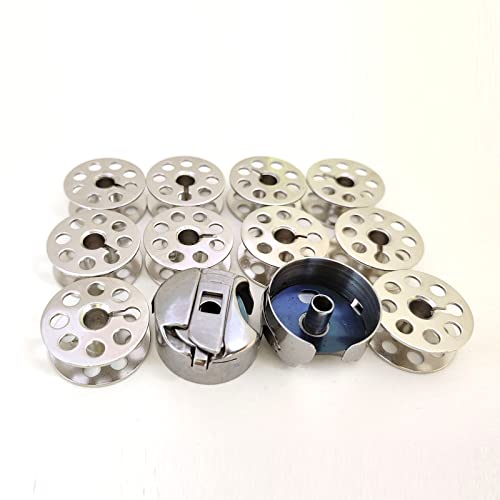 Vanely M Style Bobbin Case Bc-Dbm(2)-Nbl1#18045 And Bobbins 18034 For Consew 205Rb 206Rb Juki Dnu 1541 261 241 246 Walking Foot Sewing Machine (2Pcs 18045+ 10Pcs 18034) #TOP2