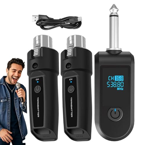 Tktouci Transmisor De Micrófono Inalámbrico | Adaptador de Graves - Transmisor Receptor Inalámbrico para Aficionados a la Música Karaoke Canto y Vídeos Blog