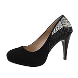  Ital-Design Damenschuhe Pumps High Heel Pumps Synthetik Schwarz Gr. 39