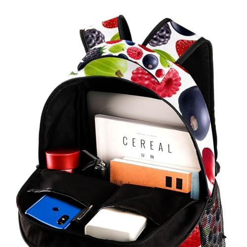 Sac à dos d'école multicolore myrtilles grand format pour adolescents