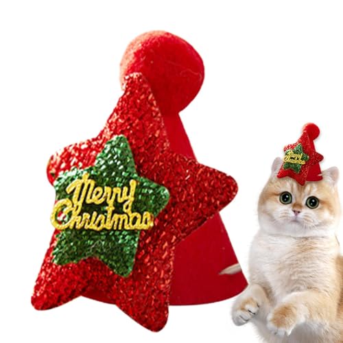 Chapéu de Papai Noel gato, chapéu de Papai Noel para gatinho | Trajes macios de gatinho chapéu de Pa