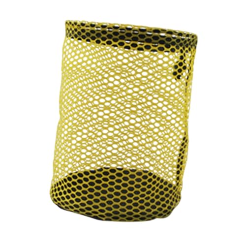 Menolana Golf Balls Drawstring Storage Bag Multipurpose for Beach with Cord Lock Closure Accessories Portable Stuff Sack, Yellow Small