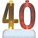 Flashing Number 40 Cake Topper & Birthday Candle Set, 5pc