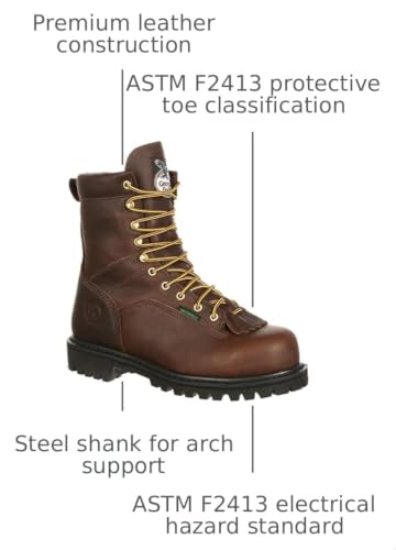 Image of Georgia Boot Men's Lace-to-Toe Steel Toe Waterproof Work Boots
