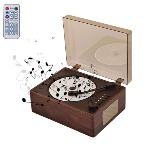 Reproductor de CD portátil retro, reproductor de música de CD recargable para el hogar con control remoto, reproductor de CD Kpop Bluetooth 5.0, cubierta antipolvo, compatible con reproductor de CD