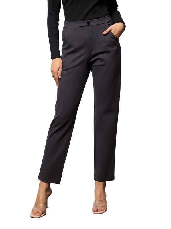 Image of Black 4-Way Stretch Tapered Pants