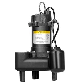 VIVOHOME 3/4 HP Submersible Cast Iron Sewage/Effluent Pump, 4680 GPH Float Switch Sump Pump with 2'' NPT Discharge for Basement, Septic Tank