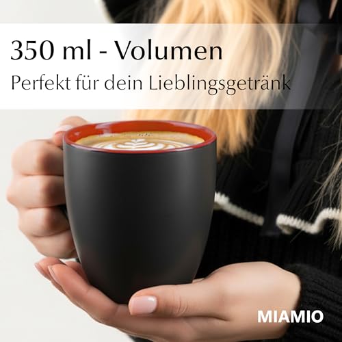 Foto von MIAMIO - 6 x 350 ml Kaffeetassen/Kaffeebecher Set - Tassen Set 6er Modern - Le Papillon Kollektion