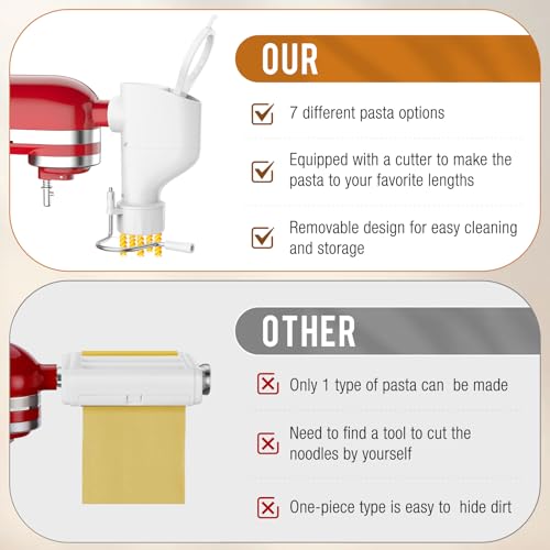 Pasta Press Attachment with 7 Interchangeable Plates to Make 7 Pasta Shapes by YXPOIMN - Image 5