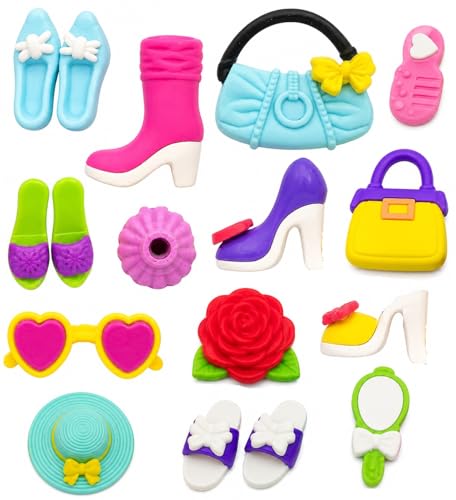 Image of SUPER TOY 8Pc Erasers for Kids Different Shapes, 3D Erasers Return Gifts Combo Pack Rubbers for School Girls Stationery Supplies (Assorted Design)