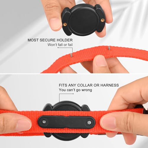 Airtag Dog Collar Holder, IP68 Waterproof Sturdy Lightweight TPU Protective Cover for Air Tag GPS Finder Tracker, Fits All Width Collars (Black A) Airtag Dog Collar Holder, IP68 Waterproof Sturdy Lightweight TPU Protective Cover for Air Tag GPS Finder Tracker, Fits All Width Collars (Black A)