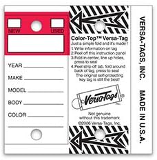 Versa TAG Key Tags with Rings Color TOP CAR DEALERSHIP AUTO Dealer LOT (RED)