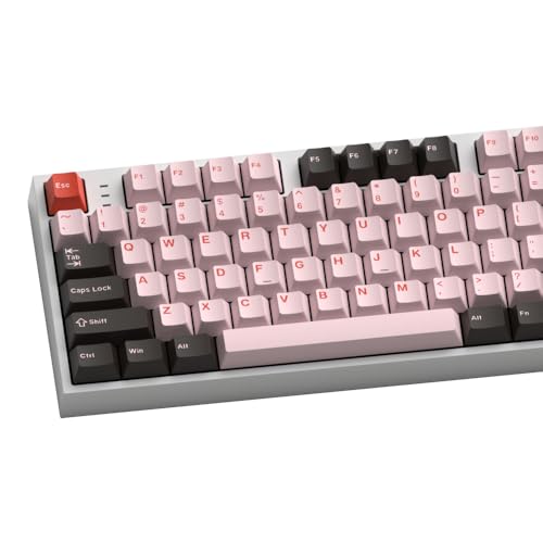 Image of Guffercty kred Cherry Profile PBT Keycaps 156 Key Set, Fade Resistant Custom Keycaps Fit 60% /65% /75% /80% /TKL /100% Mechanical Keyboard (Flamingo)