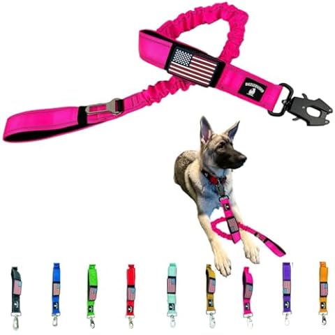 Heavy Duty Dog Leash Bungee - Dog Seat Belt for Car Reflective Training Leash for Dogs That Pull Double Handle Leash Dog Car Harness Dog Leashes for Medium Dogs Retractable Dog Leash for Large Dogs Cover