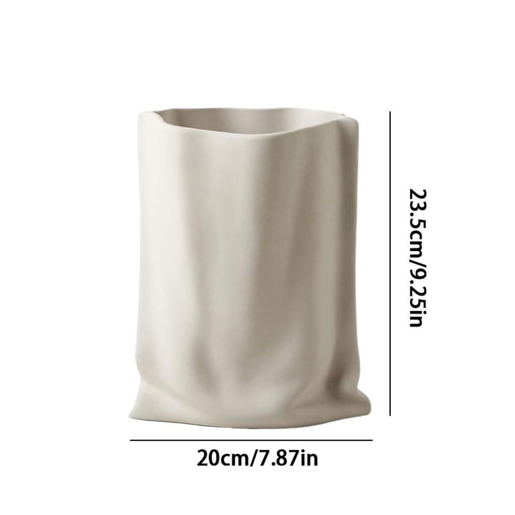 Vaso in Ceramica for la casa, Soggiorno, Composizione Floreale, Portico, Ornamenti da Tavolo, Vaso di Fiori in Sacchetto Carta(A)