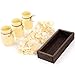 Mkono Mason Jar Centerpiece Decorative Wood Tray with 3 Painted Jars Artificial Flowers Rustic Country Farmhouse Fall Decor for Coffee Table Dining Room Living Room Kitchen